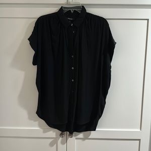Madewell black button down short sleeve loose fit